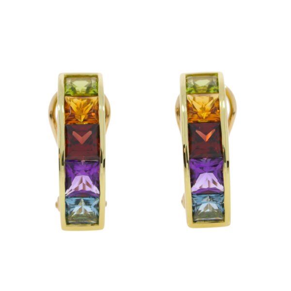 Multi gemstone rainbow H.Stern earrings, 18K gold mounts