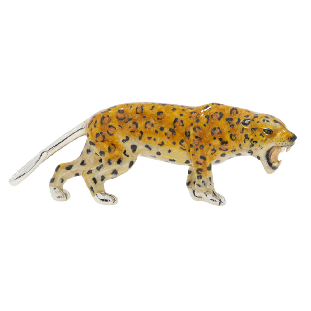 Saturno Sterling Silver and Enamel Leopard Ornament