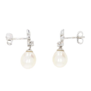#450.2 Freshwater cultured pearl drop earrings end
