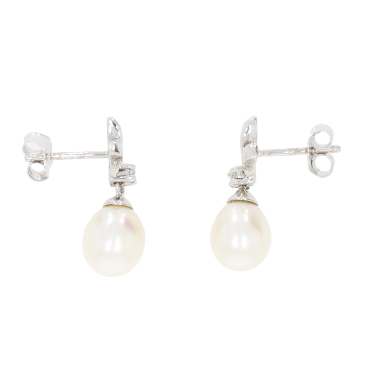 #450.2 Freshwater cultured pearl drop earrings end