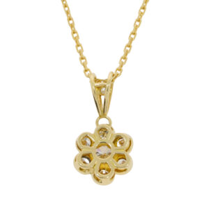 H271.5 Diamond 7 stone cluster pendant back