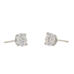 N426.2 Diamond single stone earrings 2.00cts triple X side