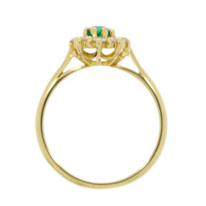 P130.4 Emerald and diamond cluster ring top