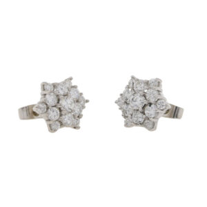 R426.2 Diamond cluster earrings side