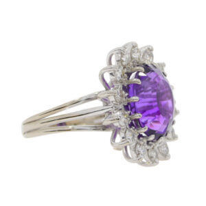 T173.4 Amethyst and diamond cluster ring side