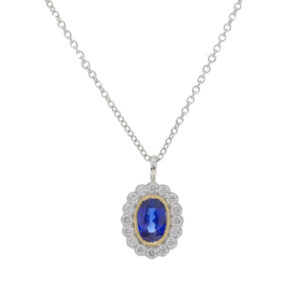 T271.5 Sapphire and diamond cluster pendant