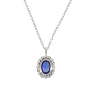 T271.5 Sapphire and diamond cluster pendant back