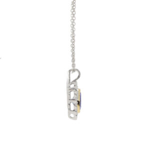 T271.5 Sapphire and diamond cluster pendant end