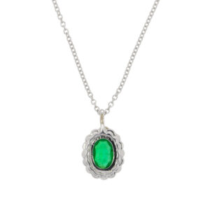 U271.5 Emerald and diamond cluster pendant back